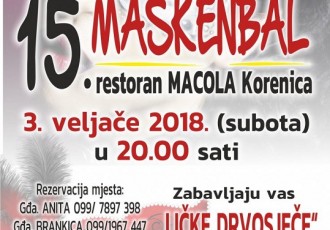 Tradicionalni maskenbal i Ličke drvosječe u subotu 3.veljače garantiraju vrhunsku zabavu!!!