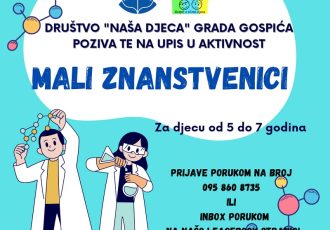 U tijeku su prijave za aktivnosti Društva Naša djeca Gospić