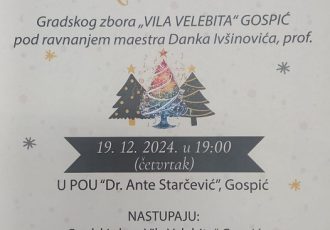 Vrijeme je za tradicionalni božićni koncert Gradskog zbora Vila Velebita