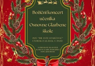 NE PROPUSTITE: Božićni koncert učenika Osnovne glazbene škole u Gospiću