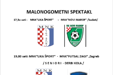 Ne propustite malonogometne utakmice LIKA ŠPORT-a u sportskoj dvorani u Gospiću u subotu 1.veljače